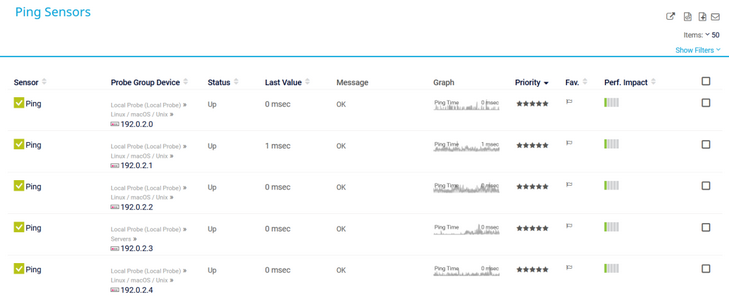 Example of a Table List