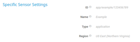 Specific Sensor Settings Specific Sensor Settings