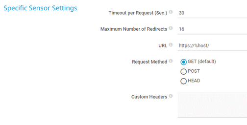 Specific Sensor Settings