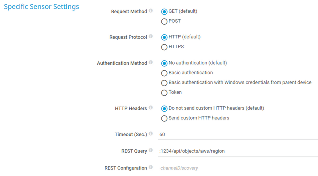 Specific Sensor Settings